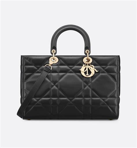 Dior maxicannage black bag